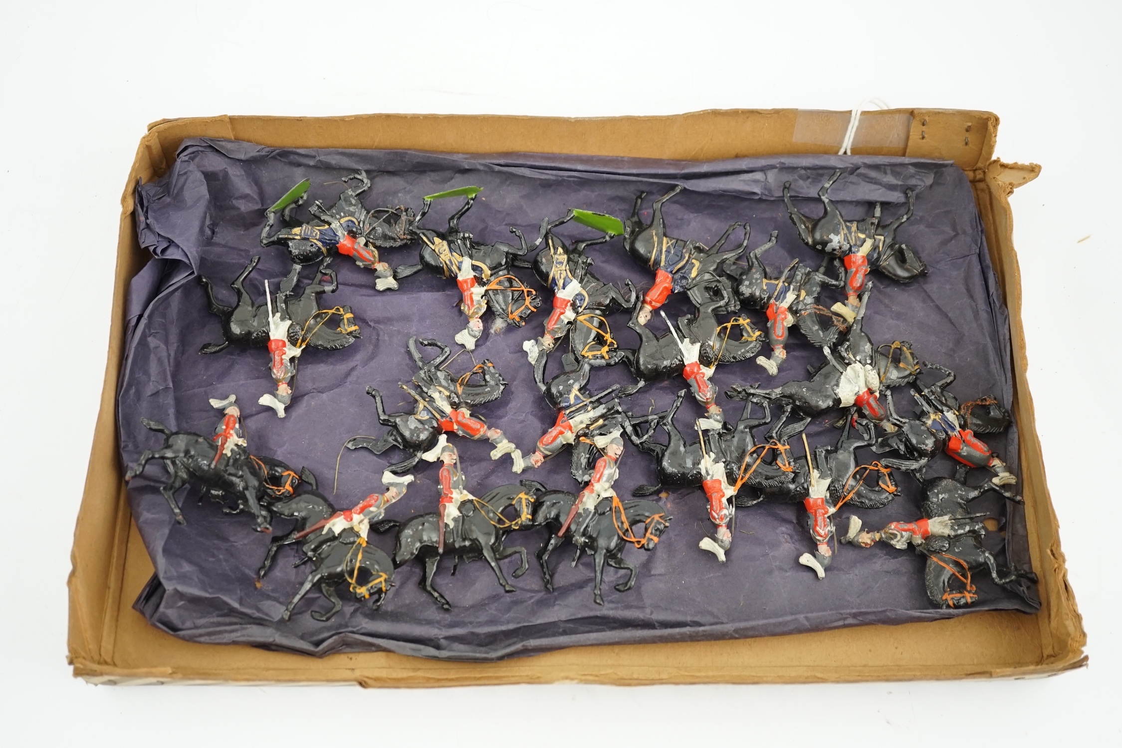 Nineteen early twentieth century lead soldiers; mounted Life Guards by Britains etc.